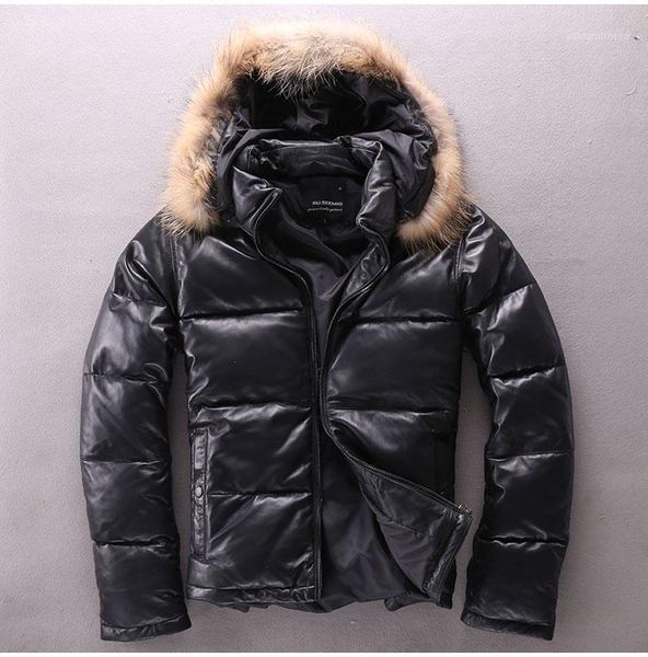 men's leather & faux size ,plus mens slim genuine jacket.man winter warm 20% duck down coat.thick sheepskin outwear.racoon hair, Black
men's leather & faux size ,plus mens slim genuine jacket.man winter warm 20% duck down coat.thick sheepskin outwear.racoon hair, Black