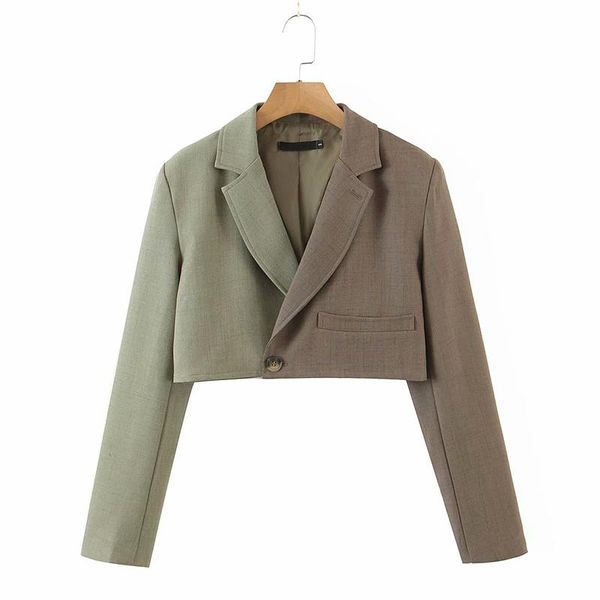 women's suits & blazers yenkye fashion 2021 women vintage patchwork crop blazer mujer notched collar single button suit outerwear autum, White;black
women's suits & blazers yenkye fashion 2021 women vintage patchwork crop blazer mujer notched collar single button suit outerwear autum, White;black