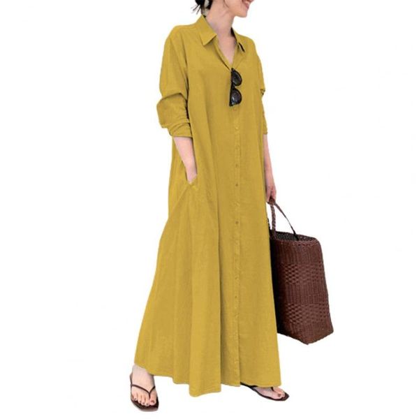casual dresses stylish long dress solid color single-breasted women vintage sleeve loose lapel large hem streetwear plus size, Black;gray
casual dresses stylish long dress solid color single-breasted women vintage sleeve loose lapel large hem streetwear plus size, Black;gray