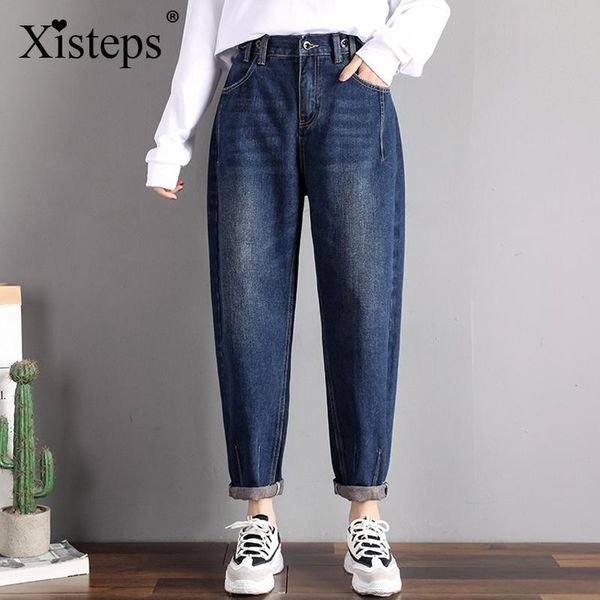 xisteps high waist adjustable loose harem jeans women autumn straight daddy denim pants slim student trousers 2021 plus size women's, Blue
xisteps high waist adjustable loose harem jeans women autumn straight daddy denim pants slim student trousers 2021 plus size women's, Blue