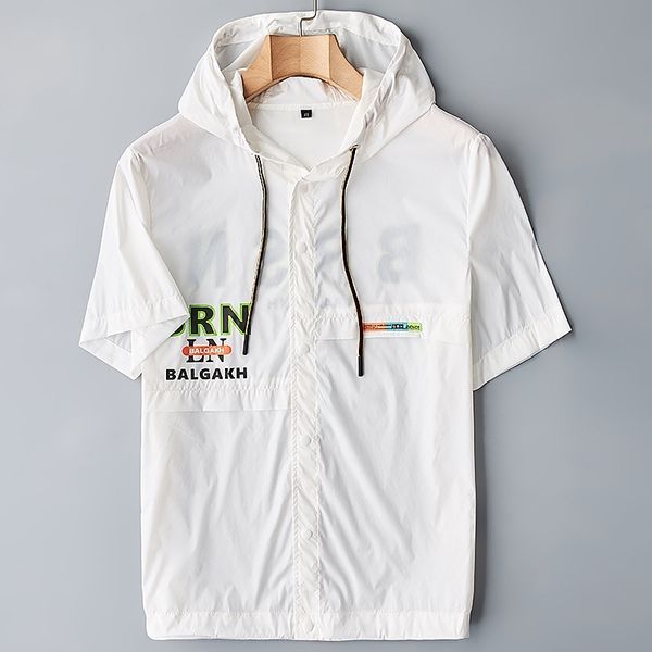 hooded t-shirt ice silk sliding material sweater 2021 thin new white button cardigan short sleeve men's fashion, Black
hooded t-shirt ice silk sliding material sweater 2021 thin new white button cardigan short sleeve men's fashion, Black