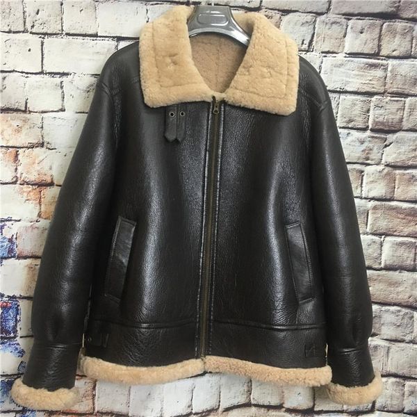 men's leather & faux winter mens b3 real fur motorcycle jacket men genuine flight suit sheepskin shearling coat 5xl, Black
men's leather & faux winter mens b3 real fur motorcycle jacket men genuine flight suit sheepskin shearling coat 5xl, Black