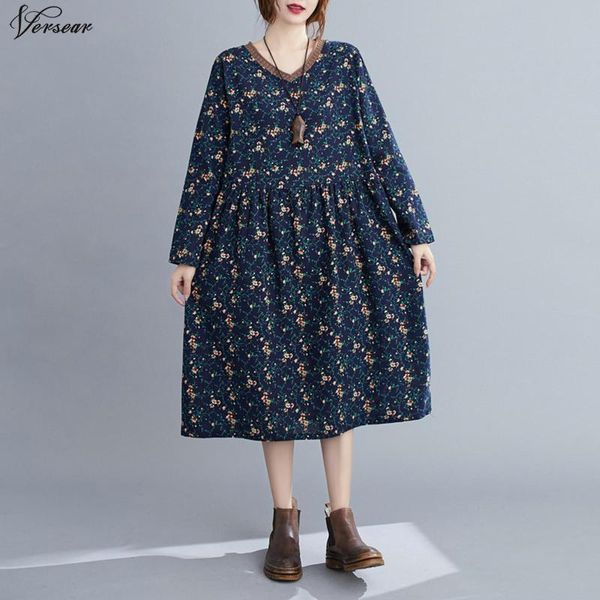 versear women dresses autumn winter vintage print casual long sleeve retro oversized robes midi dress floral vestid, Black;gray
versear women dresses autumn winter vintage print casual long sleeve retro oversized robes midi dress floral vestid, Black;gray
