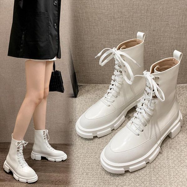 boots 2021 leather studs lace up riding women shoes muffins chunky heels short botas patchwork rubber platform, Black
boots 2021 leather studs lace up riding women shoes muffins chunky heels short botas patchwork rubber platform, Black