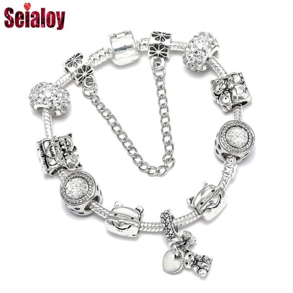 charm bracelets seialoy fashion silver color smile little bear beaded shiny crystal for men original boy children jewelry gift, Golden;silver
charm bracelets seialoy fashion silver color smile little bear beaded shiny crystal for men original boy children jewelry gift, Golden;silver