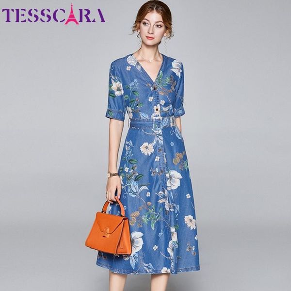 women summer elegant v-neck denim dress festa vintage party robe femme floral designer office vestidos casual dresses, Black;gray
women summer elegant v-neck denim dress festa vintage party robe femme floral designer office vestidos casual dresses, Black;gray