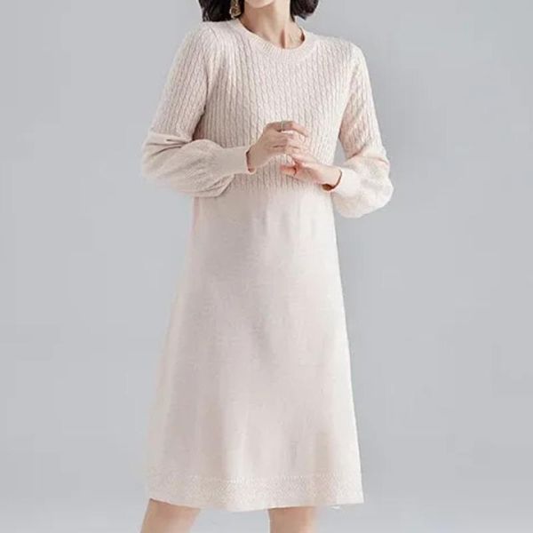 casual dresses 2021 autumn winter knitted dress women korean fashion loose knee length solid long sleeve lady sweater robe vestidos, Black;gray
casual dresses 2021 autumn winter knitted dress women korean fashion loose knee length solid long sleeve lady sweater robe vestidos, Black;gray