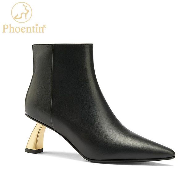 boots phoentin metal high heel women genuine leather ankle booties 2021 winter lady elegant pointed toe zipper shoes ft1155, Black
boots phoentin metal high heel women genuine leather ankle booties 2021 winter lady elegant pointed toe zipper shoes ft1155, Black