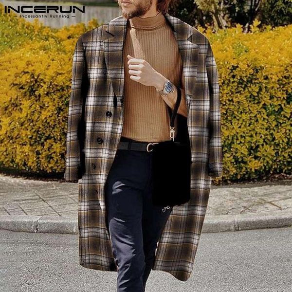men's wool & blends men plaid coats lapel long sleeve streetwear button elegant overcoats retro 2021 casual trench incerun 5xl, Black
men's wool & blends men plaid coats lapel long sleeve streetwear button elegant overcoats retro 2021 casual trench incerun 5xl, Black