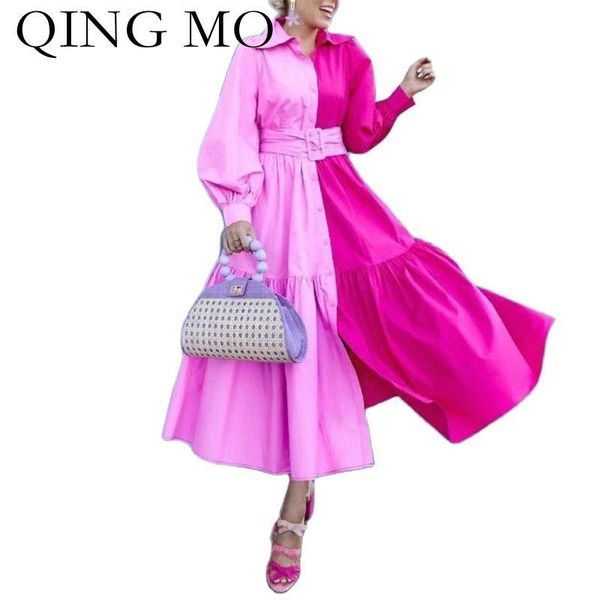 casual dresses qing mo 2021 spring autumn fashion dress loose large size contrast color stitching long sleeved waist tie zwl243, Black;gray
casual dresses qing mo 2021 spring autumn fashion dress loose large size contrast color stitching long sleeved waist tie zwl243, Black;gray