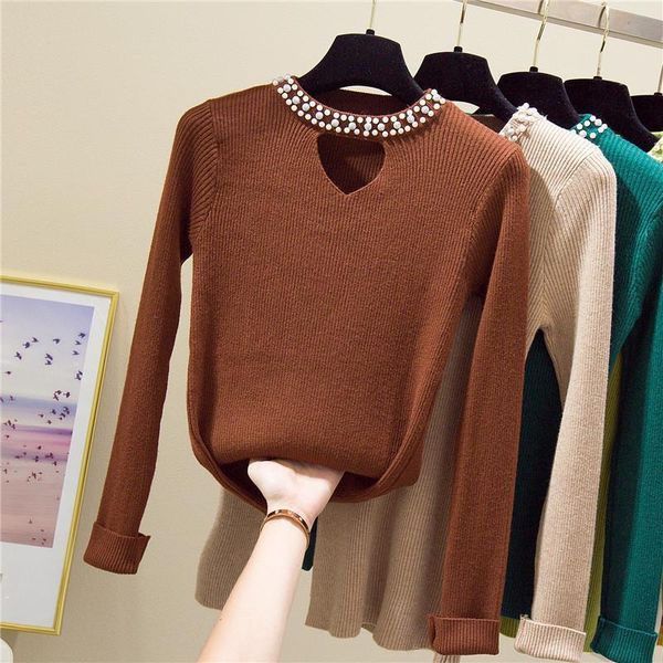 and pullovers beaded knitted womens sweaters winter jumper korean long sleeve casual solid knitwear pull femme 191, White;black
and pullovers beaded knitted womens sweaters winter jumper korean long sleeve casual solid knitwear pull femme 191, White;black