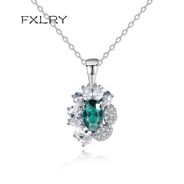 pendant necklaces fxlry classic stylish flower green zircon three colors necklace for women dating party jewelry, Silver
pendant necklaces fxlry classic stylish flower green zircon three colors necklace for women dating party jewelry, Silver