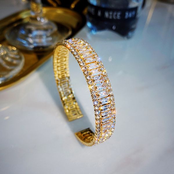 luxury brand bling-bling square cubic zirconia bangle fashion 18k gold plated women bracelet, Black
luxury brand bling-bling square cubic zirconia bangle fashion 18k gold plated women bracelet, Black