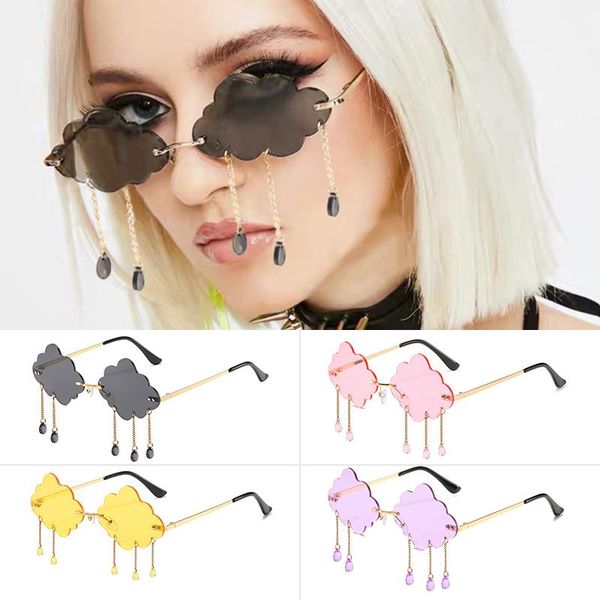 sunglasses 2021vintage clouds tassel steampunk fashion frameless glasses leisure vacation shades uv400 gafas de sol, White;black
sunglasses 2021vintage clouds tassel steampunk fashion frameless glasses leisure vacation shades uv400 gafas de sol, White;black