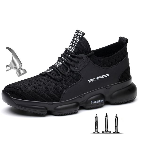 summer mens breathable steel toe anti smashing protecitve work shoes men puncture proof safety boots shoes indestructible 211106, Black
summer mens breathable steel toe anti smashing protecitve work shoes men puncture proof safety boots shoes indestructible 211106, Black