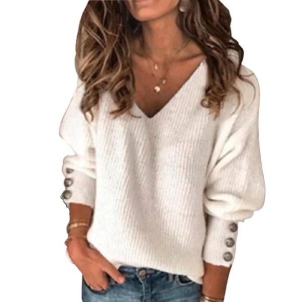 women's sweaters women v-neck knitted sweater pullovers spring autumn basic buttoned jumper large size 2xl clothings, White;black
women's sweaters women v-neck knitted sweater pullovers spring autumn basic buttoned jumper large size 2xl clothings, White;black