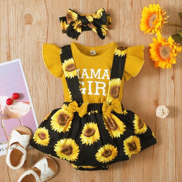 girl's dresses summer born infant baby girls clothes hairband letter sunflower suspender skirts headbands sets children's clothin, Red;yellow 
girl's dresses summer born infant baby girls clothes hairband letter sunflower suspender skirts headbands sets children's clothin, Red;yellow