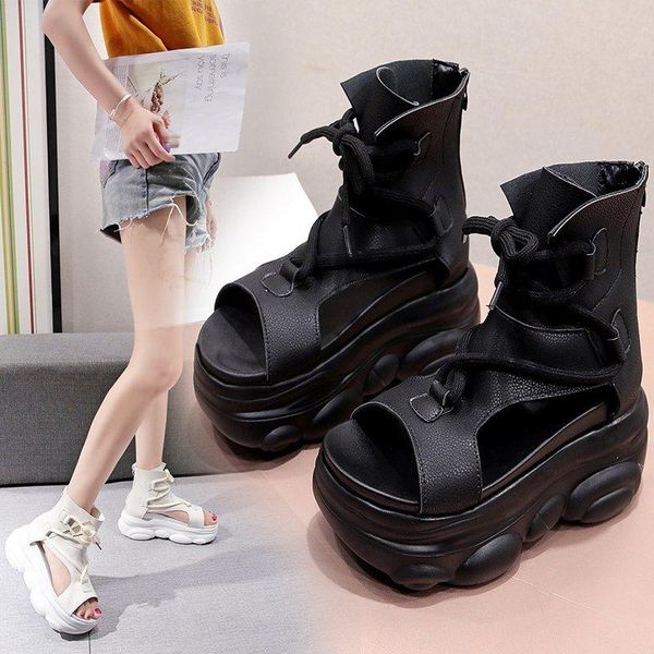 summer retro casual sandals fashion versatile thick bottom increased high zipper fish mouth z980, Black
summer retro casual sandals fashion versatile thick bottom increased high zipper fish mouth z980, Black