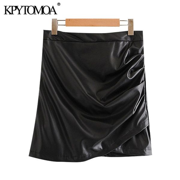 women chic fashion faux leather pleated mini skirt high waist back zipper female skirts mujer 210420, Black
women chic fashion faux leather pleated mini skirt high waist back zipper female skirts mujer 210420, Black