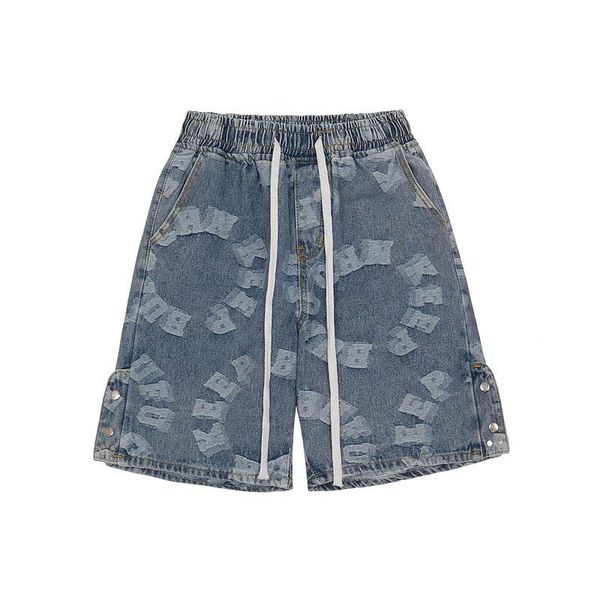 men cargo hip hop jeans shorts elastic waist letter printed denim for male men's, Blue
men cargo hip hop jeans shorts elastic waist letter printed denim for male men's, Blue