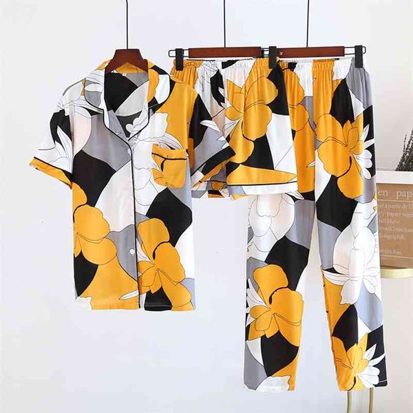 new women's spring and summer100%viscose pajamas three-piece short sleeve + shorts + trousers soft and comfortable homewear 210330, Black;red
new women's spring and summer100%viscose pajamas three-piece short sleeve + shorts + trousers soft and comfortable homewear 210330, Black;red