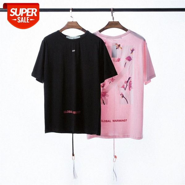 a batch of pink peach blossom print arrow round neck pullover for men and women with short sleeves #vj7h, White;black
a batch of pink peach blossom print arrow round neck pullover for men and women with short sleeves #vj7h, White;black