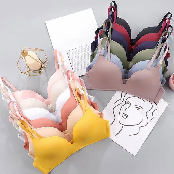 bras a piece of light and seamless underwear women's breathable gather without steel ring student girl bra 12 colors, Red;black
bras a piece of light and seamless underwear women's breathable gather without steel ring student girl bra 12 colors, Red;black