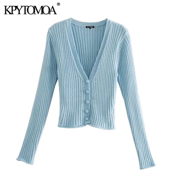women fashion ribbed cropped knitted cardigan sweater vintage long sleeve button-up female outerwear chic 210421, White;black
women fashion ribbed cropped knitted cardigan sweater vintage long sleeve button-up female outerwear chic 210421, White;black