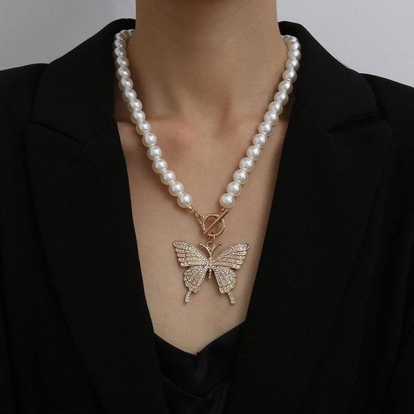 bling crystal ab butterfly pendant necklaces for women hiphop rock fashion simulated pearl lasso chain party jewelry gift, Silver
bling crystal ab butterfly pendant necklaces for women hiphop rock fashion simulated pearl lasso chain party jewelry gift, Silver