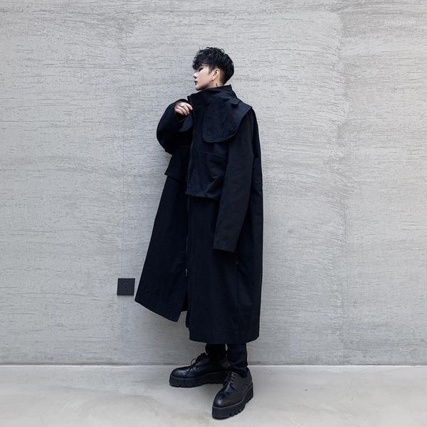 men's trench coats men detachable collar loose casual long windbreaker jacket male women japan streetwear vintage coat overcoat outerwe, Tan;black
men's trench coats men detachable collar loose casual long windbreaker jacket male women japan streetwear vintage coat overcoat outerwe, Tan;black