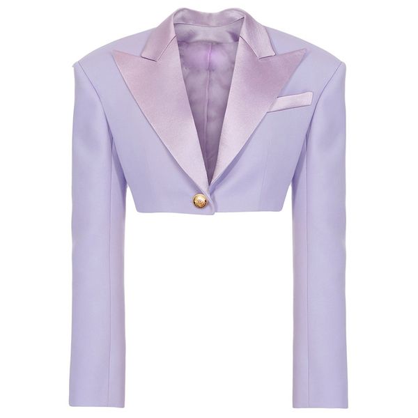 womens high street est designer blazer womens satin collar single button crop blazer jacket, White;black
womens high street est designer blazer womens satin collar single button crop blazer jacket, White;black