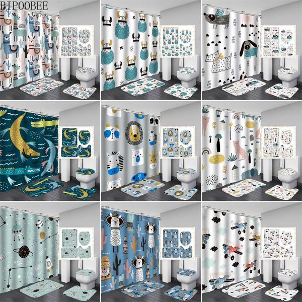 funny animal printed shower curtains alpaca crocodile lion bathroom curtain flannel bath mats rugs toilet cover anti-slip rug
funny animal printed shower curtains alpaca crocodile lion bathroom curtain flannel bath mats rugs toilet cover anti-slip rug