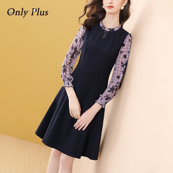only plus fashion patchwork long sleeve dress black autumn winter slim elegant a-line dresses for women knee length vestidos casual, Black;gray
only plus fashion patchwork long sleeve dress black autumn winter slim elegant a-line dresses for women knee length vestidos casual, Black;gray