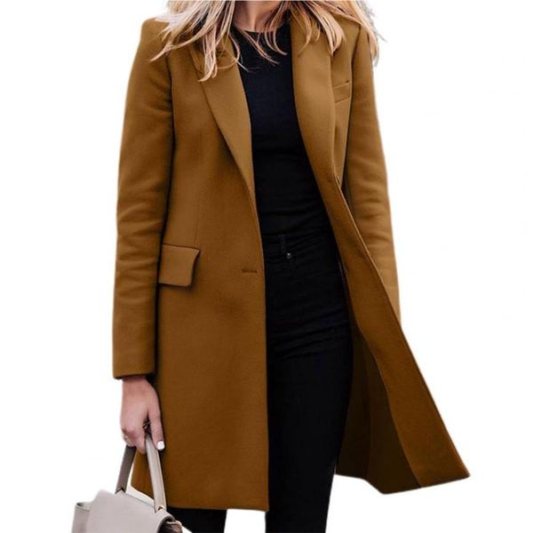 women's wool & blends women trench long coat 2021 winter spring lapel sleeve blazer coats office ladies solid slim overcoat outwear, Black
women's wool & blends women trench long coat 2021 winter spring lapel sleeve blazer coats office ladies solid slim overcoat outwear, Black