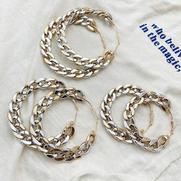hoop & huggie trendy club large thick chain circle earrings for women exaggerated geometric gold silver color earings party jewelry gift, Golden;silver
hoop & huggie trendy club large thick chain circle earrings for women exaggerated geometric gold silver color earings party jewelry gift, Golden;silver