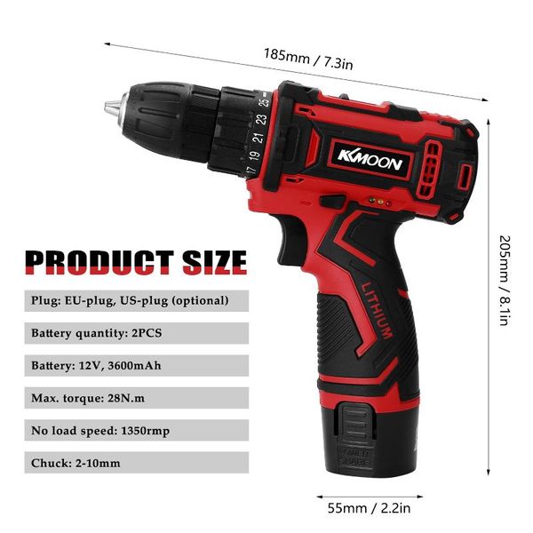professiona electric drills kkmoon 12v cordless drill power tools wireless high-power battery rechargeable hand brush motor home diy
professiona electric drills kkmoon 12v cordless drill power tools wireless high-power battery rechargeable hand brush motor home diy