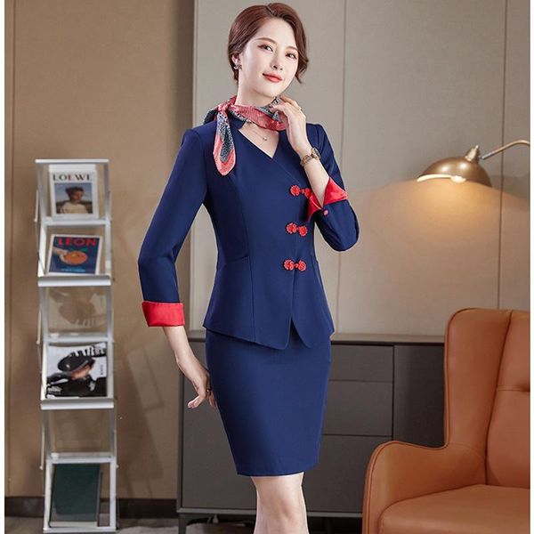 two piece dress 2022 fashion navy blue blazer women business suits with skirt and jacket sets ladies work wear office uniform styles, White
two piece dress 2022 fashion navy blue blazer women business suits with skirt and jacket sets ladies work wear office uniform styles, White