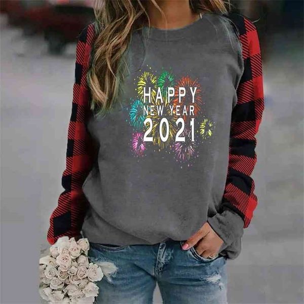 happy year letter print women's casual o neck long-sleeved t-shirt loose patchwork pullover woman tshirts 210520, White
happy year letter print women's casual o neck long-sleeved t-shirt loose patchwork pullover woman tshirts 210520, White