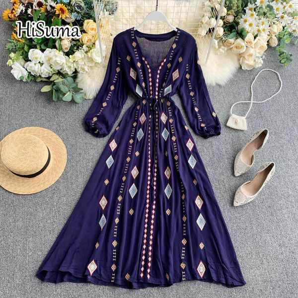 2021 spring new womens v collar embroidery cotton and linen dress female long sleeve lace-up waist a-line vacation dresses, Black;gray
2021 spring new womens v collar embroidery cotton and linen dress female long sleeve lace-up waist a-line vacation dresses, Black;gray