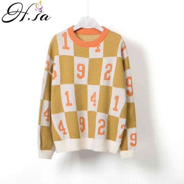 h.sa winter autumn fashion pullover and sweaters numbers casual jumpers oversized knitwear pull femme christmas 210417, White;black
h.sa winter autumn fashion pullover and sweaters numbers casual jumpers oversized knitwear pull femme christmas 210417, White;black