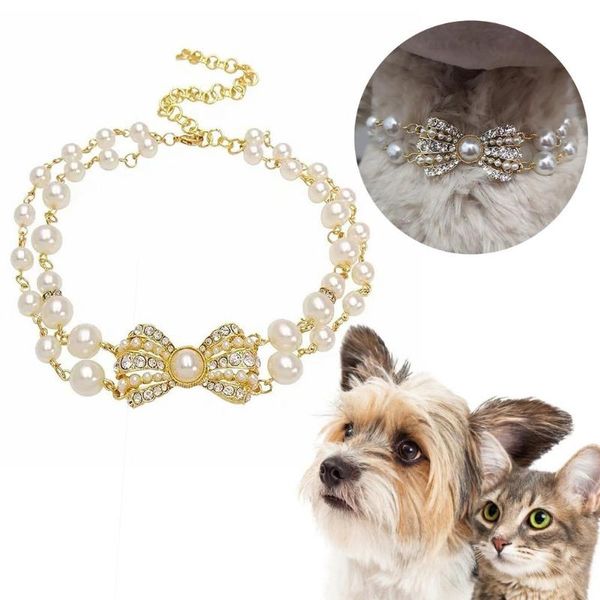 cat collars & leads dog collar double-layer bow pet pearl necklace accessories decorative bling diamond glitter crystal adjustable
cat collars & leads dog collar double-layer bow pet pearl necklace accessories decorative bling diamond glitter crystal adjustable