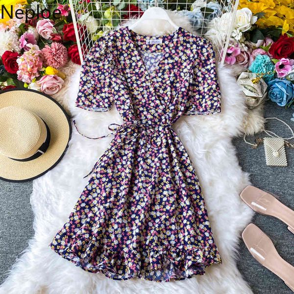 neploe floral print ruffles dress women fashion v neck short sleeve ladies vestidos elegant lace up slim waist female dresses 210423, Black;gray
neploe floral print ruffles dress women fashion v neck short sleeve ladies vestidos elegant lace up slim waist female dresses 210423, Black;gray