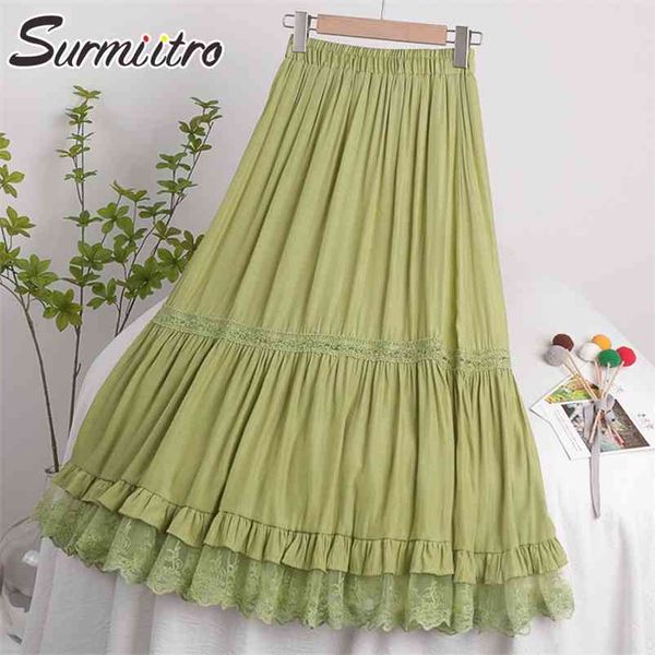 fashoin korean summer long skirt women lace patchwork laciness high waist aesthetic midi pleated female 210421, Black
fashoin korean summer long skirt women lace patchwork laciness high waist aesthetic midi pleated female 210421, Black