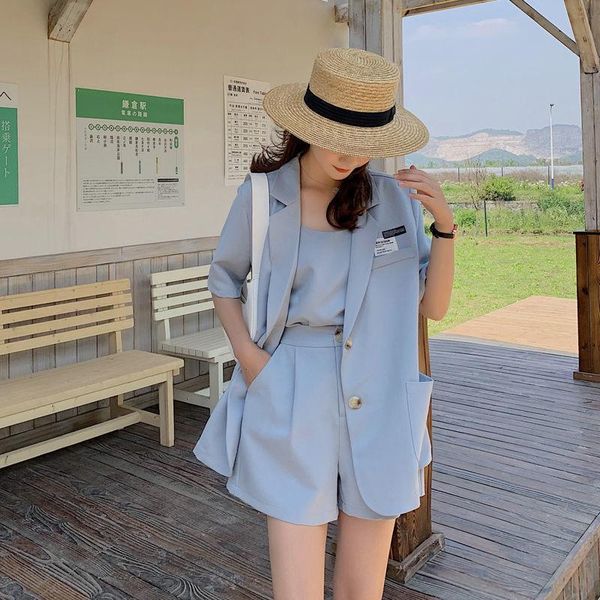 women's suits & blazers hong kong style retro small suit coat thin 2021 summer short sleeve three piece, White;black
women's suits & blazers hong kong style retro small suit coat thin 2021 summer short sleeve three piece, White;black
