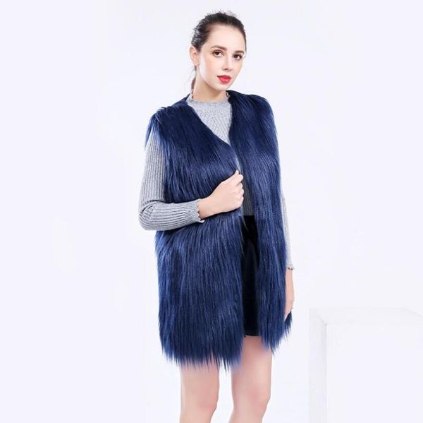 women's vests elegant solid color women faux fur vest sleeveless crew neck lady faux-fur coat casual winter long, Black;white
women's vests elegant solid color women faux fur vest sleeveless crew neck lady faux-fur coat casual winter long, Black;white