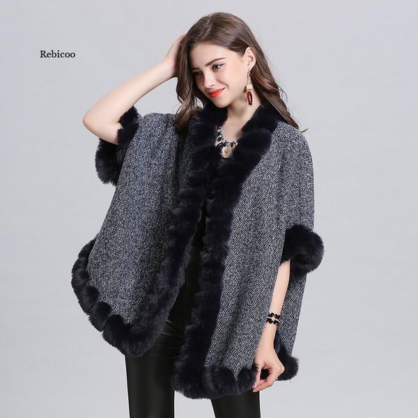 women's fur & faux women winter warm cashmere thick short sleeves coat poncho casual loose plus velvet neck cardigan, Black
women's fur & faux women winter warm cashmere thick short sleeves coat poncho casual loose plus velvet neck cardigan, Black