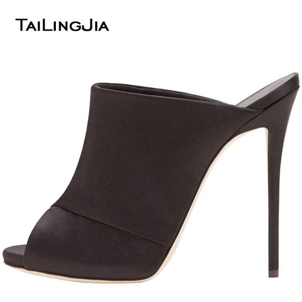 latest peep toe black satin mules women high heels 12 cm heeled sandals slim platform ladies summer party dress shoes 2021
latest peep toe black satin mules women high heels 12 cm heeled sandals slim platform ladies summer party dress shoes 2021