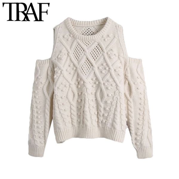 women fashion bobble appliques hollow out knitted sweater vintage o neck long sleeve female pullovers chic 210507, White;black
women fashion bobble appliques hollow out knitted sweater vintage o neck long sleeve female pullovers chic 210507, White;black