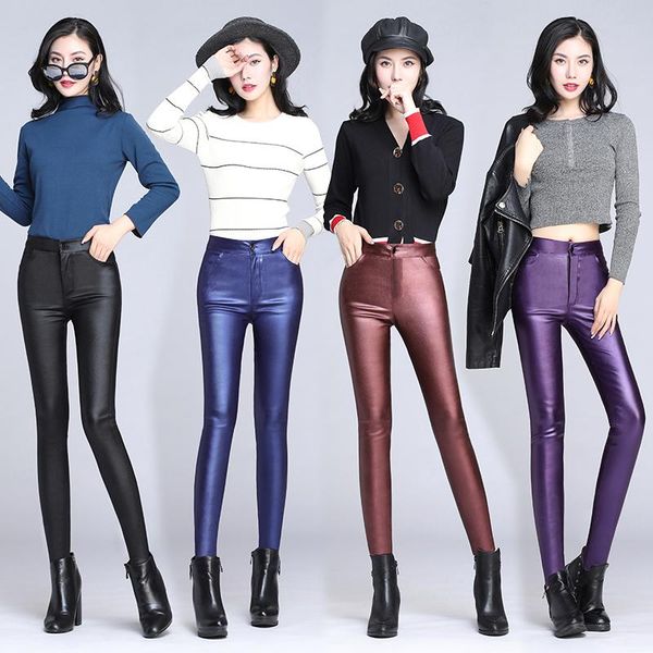 women's pants & capris women velvet pu leather 2021 autumn winter warm matte elastic stretch skinny pencil faux trousers, Black;white
women's pants & capris women velvet pu leather 2021 autumn winter warm matte elastic stretch skinny pencil faux trousers, Black;white