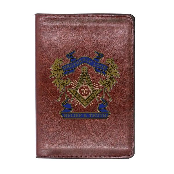 card holders vintage masonic brotherly love printing passport cover classic leather men women id travel holder wallet, Brown;gray
card holders vintage masonic brotherly love printing passport cover classic leather men women id travel holder wallet, Brown;gray